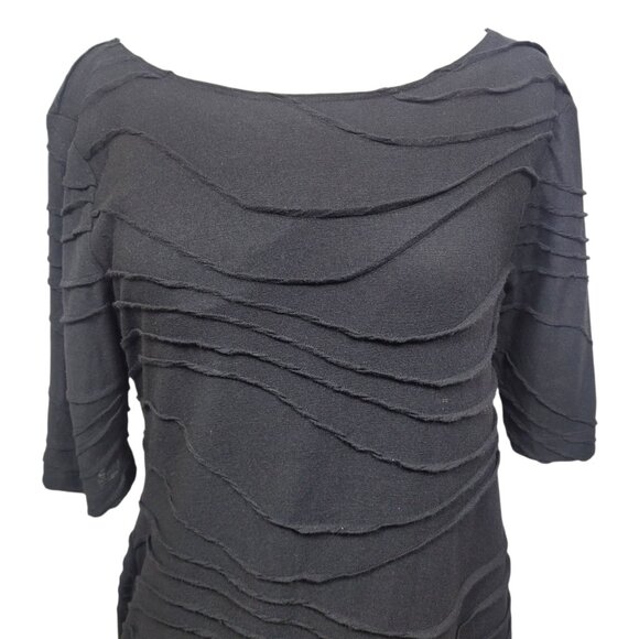 Connected Apparel Black Textured Sheath Dress Size 10 – Cocktail, Evening, Party - Picture 2 of 6